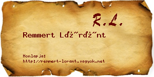 Remmert Lóránt névjegykártya